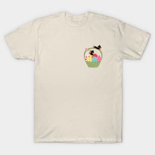 Dachshund Dog with Easter Eggs in Basket T-Shirt